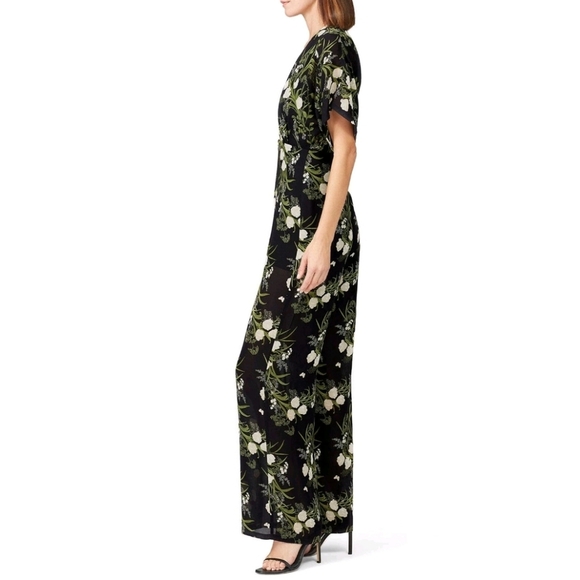Reformation Lemongrass Floral Boho Wide Leg Jumpsuit V-neck Peek-a-boo Bodice 10 - Picture 3 of 16